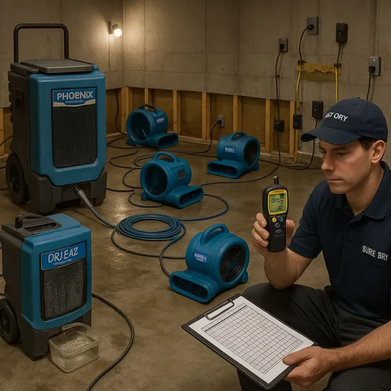 Structural Drying and Dehumidification process in La Porte City, IA